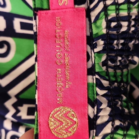 Macbeth Collection by Margaret Josephs Navy/Green/White Blouse Size S - Picture 11 of 12